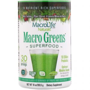 Macrolife Naturals, Macro Greens, Superalimentos Ricos em Nutrientes, 10 oz (283,5 g)
