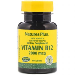 Nature's Plus, Vitamina B-12, 2.000 mcg, 60 comprimidos