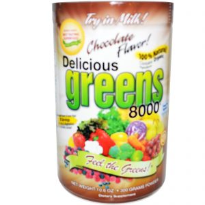 Greens World, Verdes Deliciosos 8000, Sabor Chocolate, 10.6 oz (300 g)