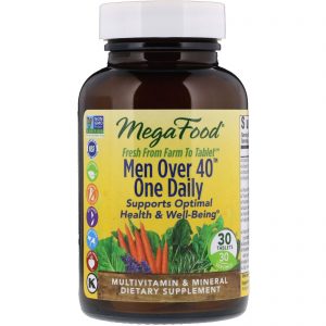 MegaFood, Homens Acima de 40 Uma Vez ao Dia, Fórmula Sem Ferro, 30 Tabletes