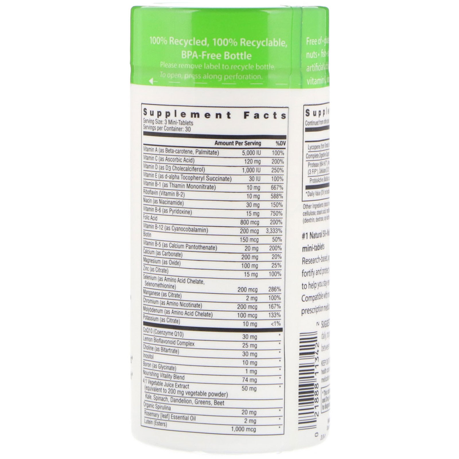 Rainbow Light, 50+ Mini Tablet, Multivitamínico à Base de Alimentos, 90 Mini-comprimidos - Imagem 2