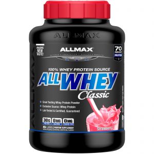 ALLMAX Nutrition, AllWhey Classic, 100% Proteína de soro de leite, Morango, 5 lbs (2,27 kg)