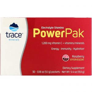 Trace Minerals Research, Electrolyte Stamina PowerPak, Raspberry, 30 Packets, 0.18 oz (5.1 g) Each