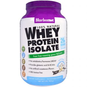 Bluebonnet Nutrition, Proteína de Whey Isolada 100% Natural, Baunilha Francesa Natural, 2 lbs. (924 g.)
