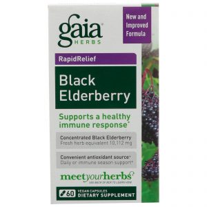 Gaia Herbs, Sabugueiro Preto, 60 Cápsulas Vegetais