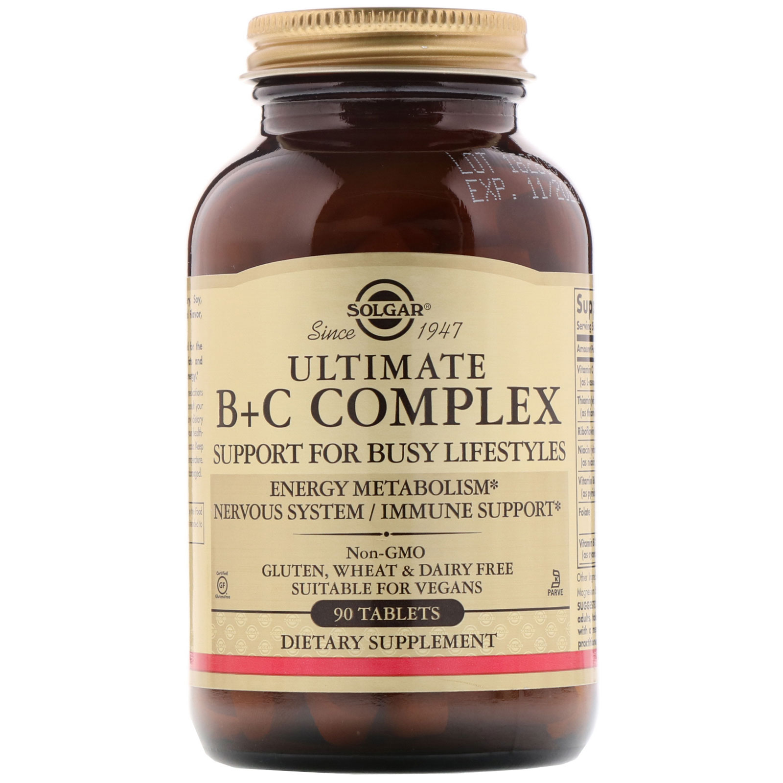 Solgar, Ultimate B+C Complex, 90 Comprimidos