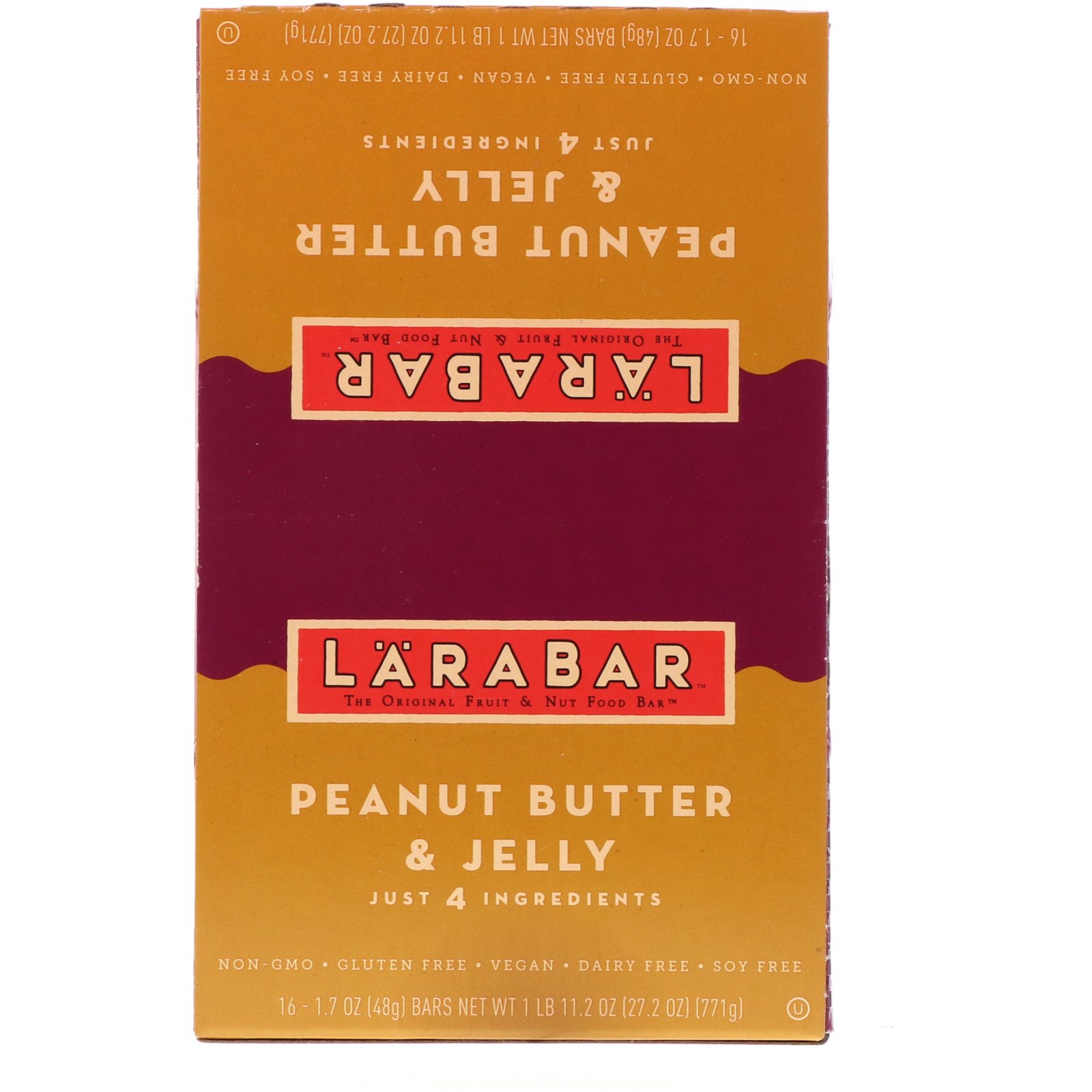 Larabar, The Original Fruit & Nut Food Bar, Peanut Butter & Jelly, 16 Bars, 1.7 oz (48 g) Each - Imagem 2