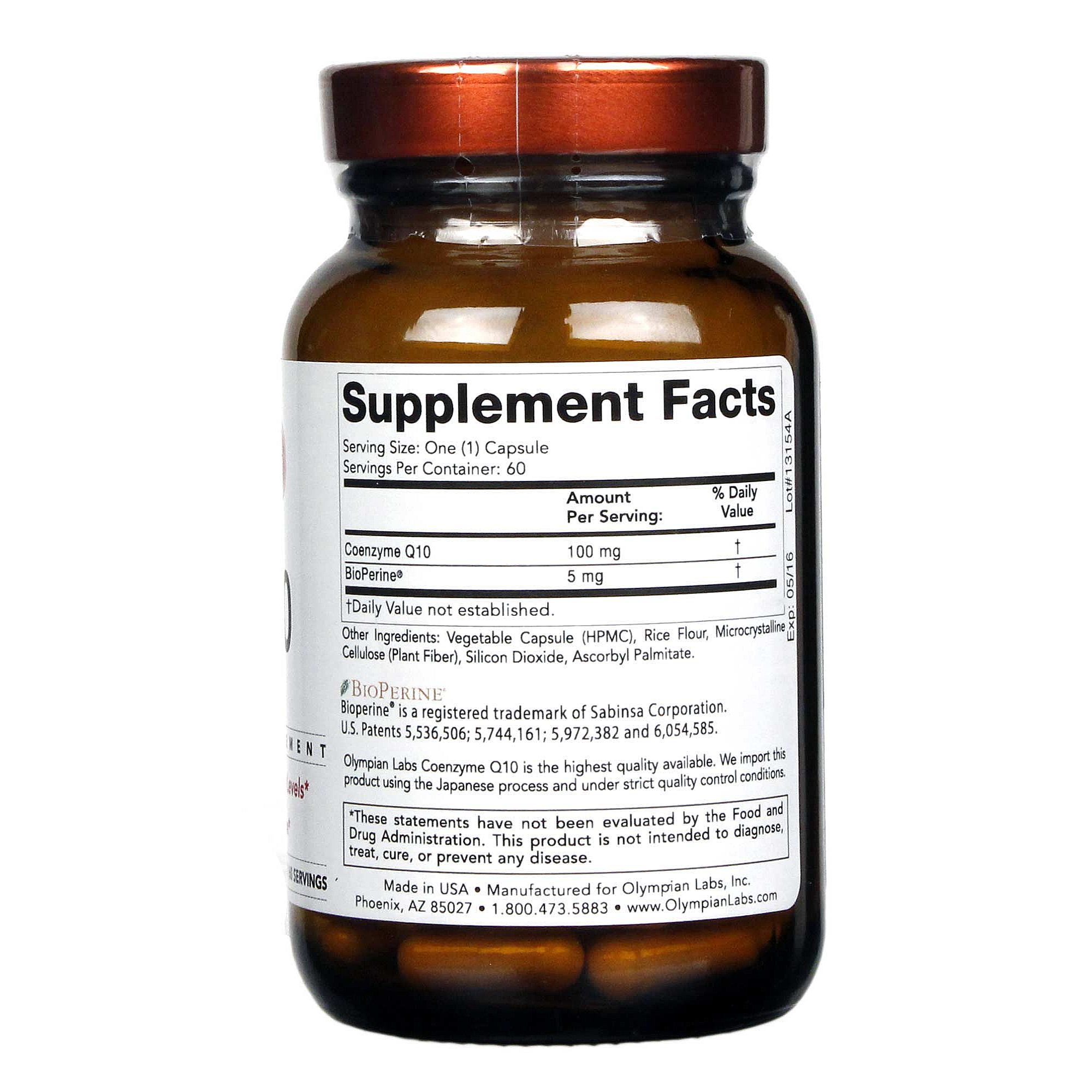 Olympian Labs, Coenzima Q10 100 mg - 60 Cápsulas Vegetarianas - Imagem 2