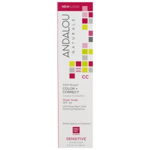 Andalou Naturals, CC Cream 1000 Roses®, FPS 30 - Sheer Nude - 58 ml (2 fl oz)