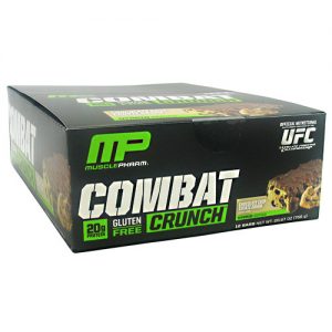 MusclePharm, Barras Crocantes Combate - Sabor Bolacha com Chocolate - 12 Pacotes