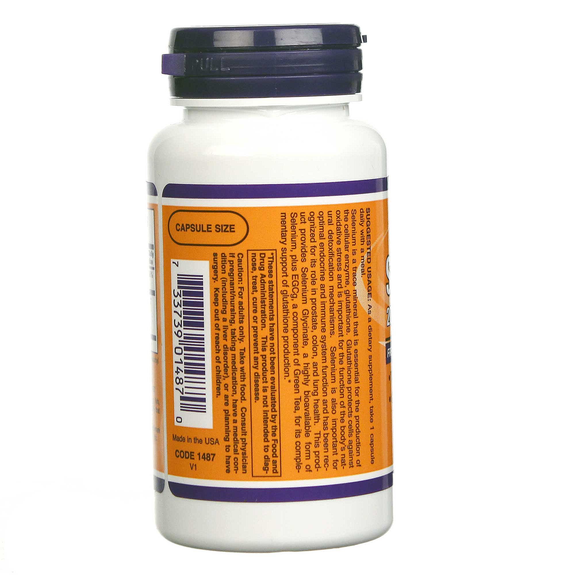 Now Foods, Selênio 200 mg Glicinato - 120 Cápsulas Vegetarianas - Imagem 3