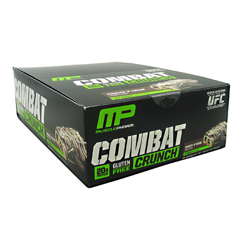MusclePharm Combat Crunch Barras, Cookies & Creams - 12 pack