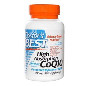 Doctor's Best, CoQ10 100mg Alta absorção - 120 Cápsulas Vegetais