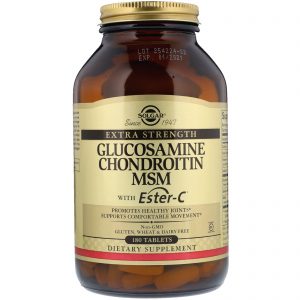 Solgar, Glucosamina Condroitina MSM com Ester-C, 180 Comprimidos