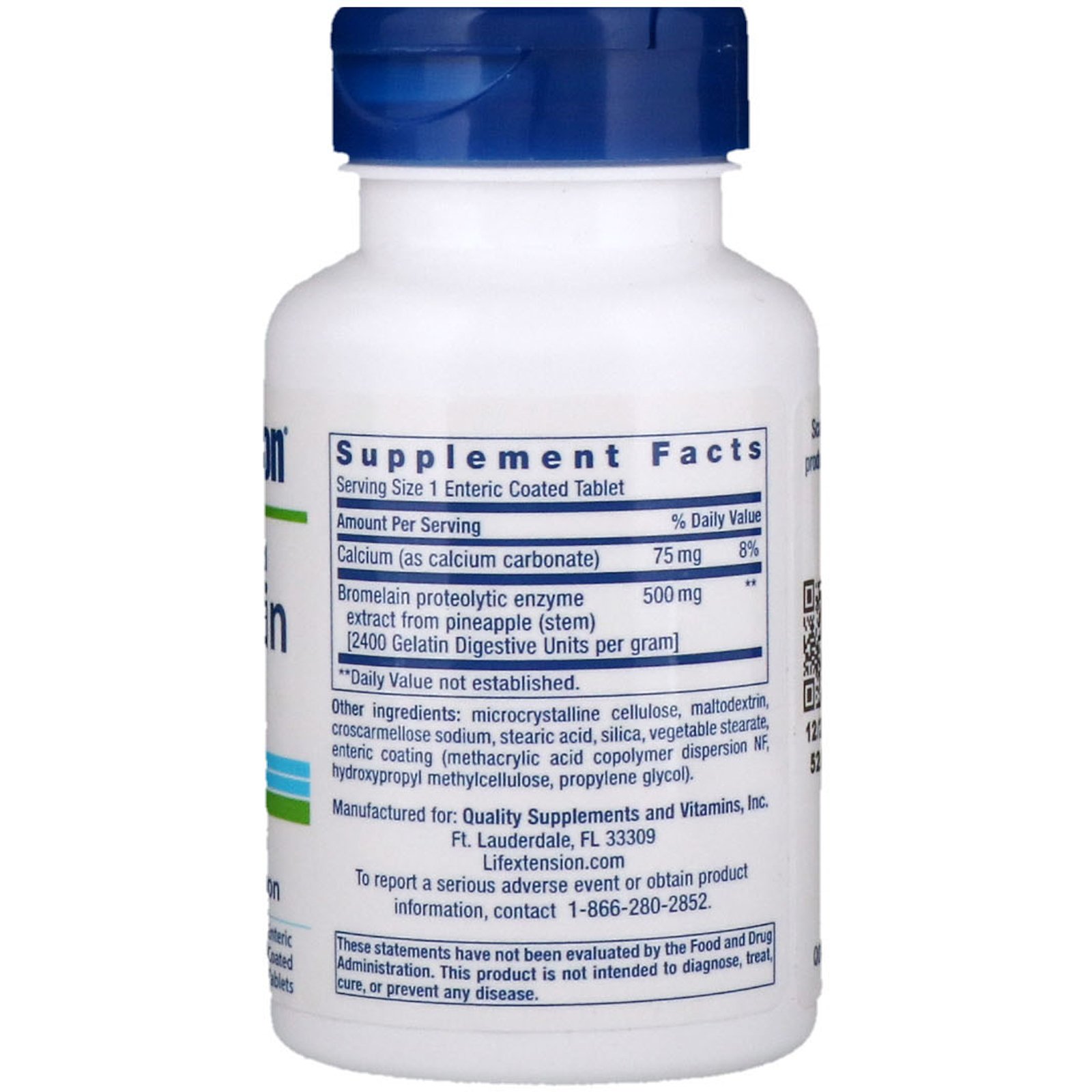 Life Extension, Bromelaína Especialmente Revestida, 500 mg, 60 Comprimidos Revestidos Entericamente - Imagem 2