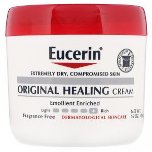 Eucerin, Original Healing, Creme para Pele Sensível Muito Seca, Sem Perfume, 454 g (16 oz)