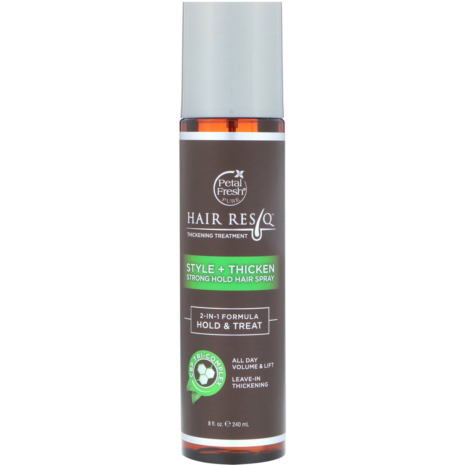 Petal Fresh, Hair ResQ, Tratamento Espessante, Penteie + Espesse, Spray de Cabelo de Forte Fixação, 8 onças (240 ml)