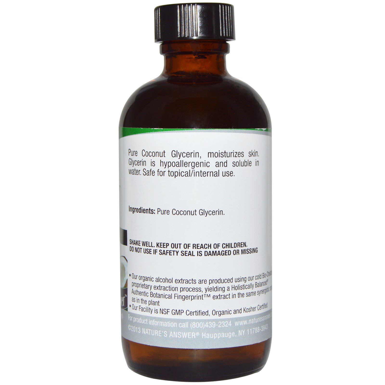 Nature's Answer, Glicerina, Sem álcool, 4 fl oz (120 ml) - Imagem 2