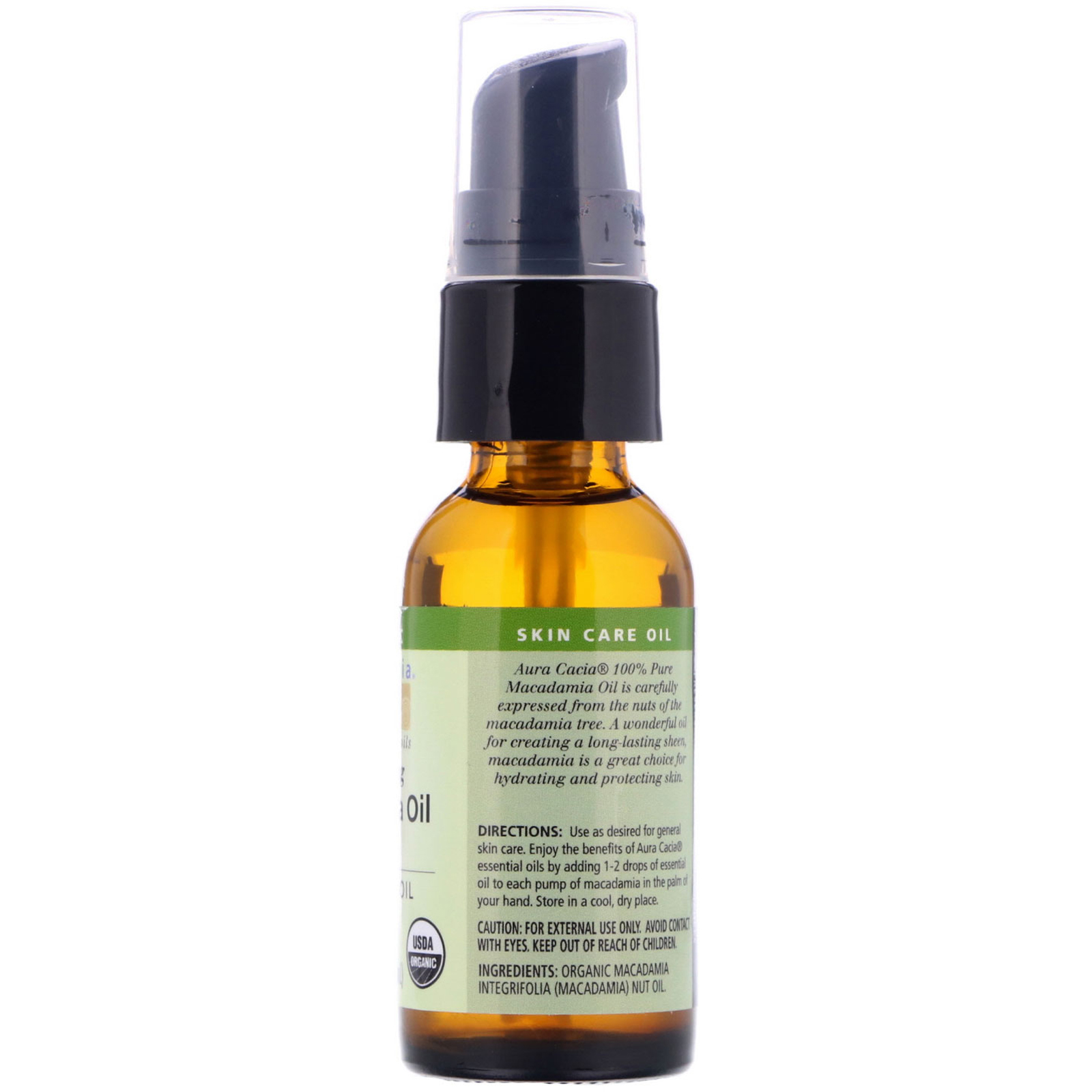 Aura Cacia, Orgânico, Cuidados Naturais com a Pele, Óleo de Macadâmia, 1 onça fluida (30 mL) - Imagem 2