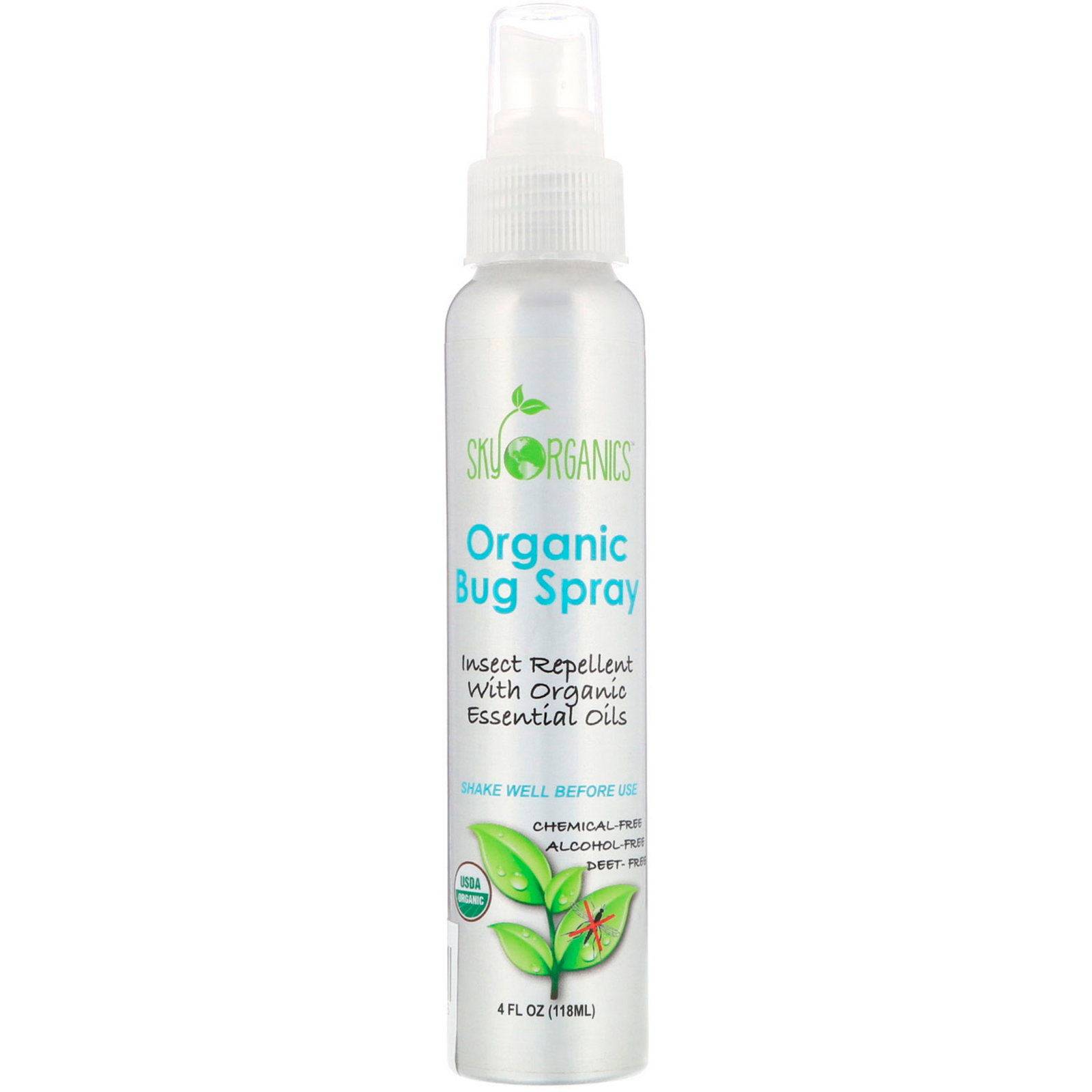 Sky Organics, Spray para Insetos Orgânico, 118 ml