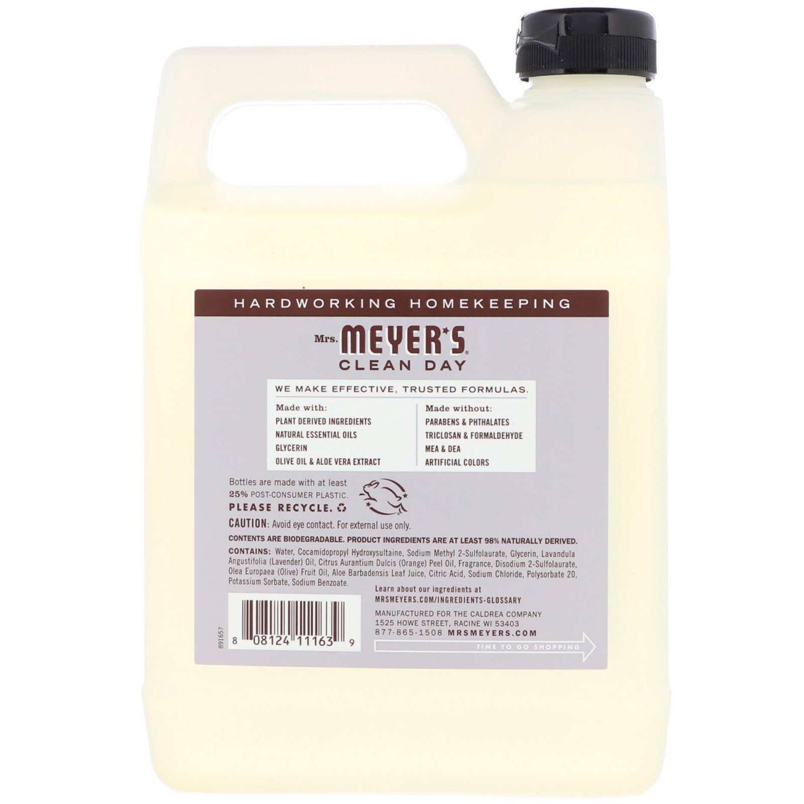 Mrs. Meyers Clean Day, Refil de Sabão de Mão Líquido, Odor de Lavanda 33 fl oz (975 ml) - Imagem 2