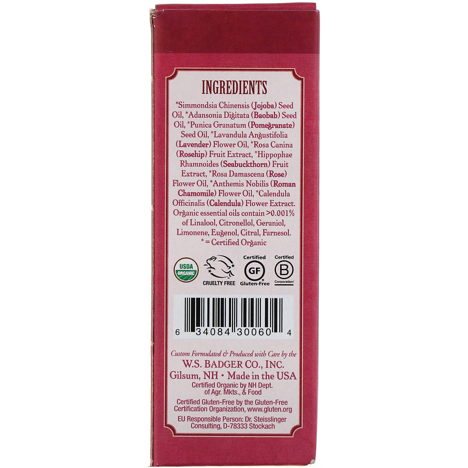 Badger Company, Organic, Face Oil, Damascus Rose, For Dry, Delicate Skin, 1 fl oz (29.5 ml) - Imagem 2