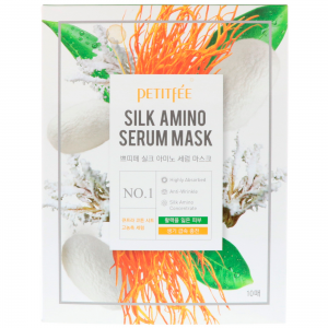 Petitfee, Máscara de Sérum com Aminoácidos da Seda, 10 Máscaras, 25 g Cada