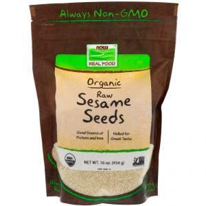 Now Foods, Orgânico, Sementes de Gergelim Cruas, 16 oz (454 g)