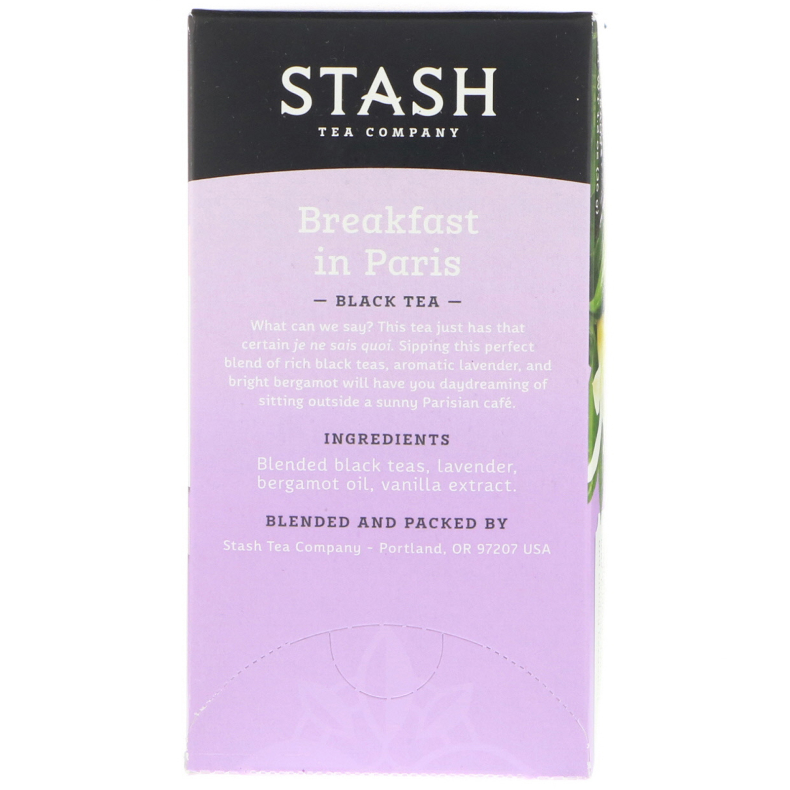 Stash Tea, Premium, Chá Preto, Café-da-Manhã em Paris, 18 Saquinhos de Chá, 1.2 oz (36 g) - Imagem 2