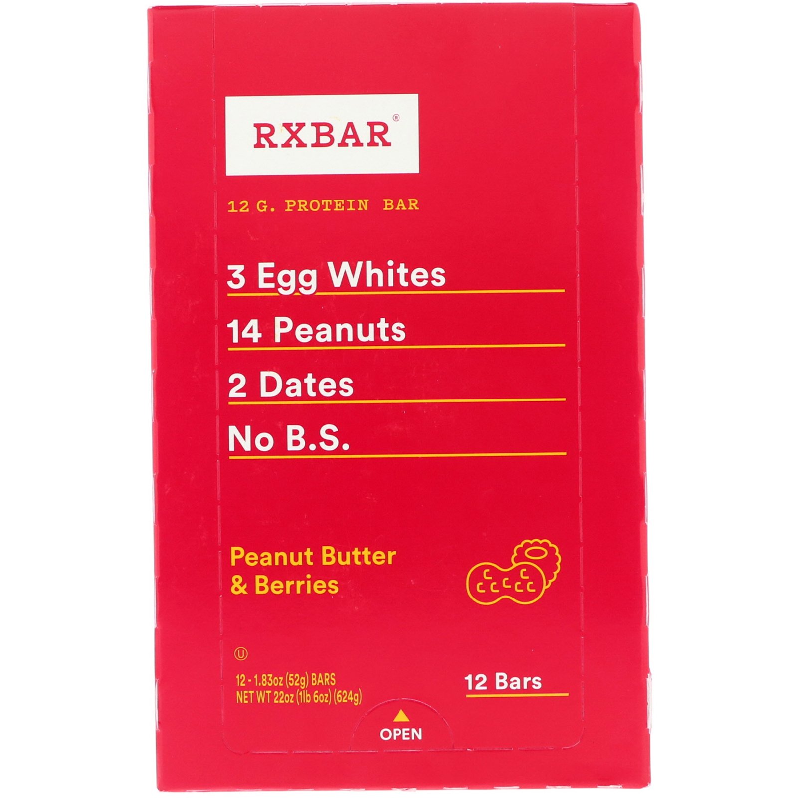 RXBAR, Barra de Proteína, Manteiga de Amendoim e Frutos Silvestres, 12 Barras, 1,83 oz (52 g) Cada - Imagem 2