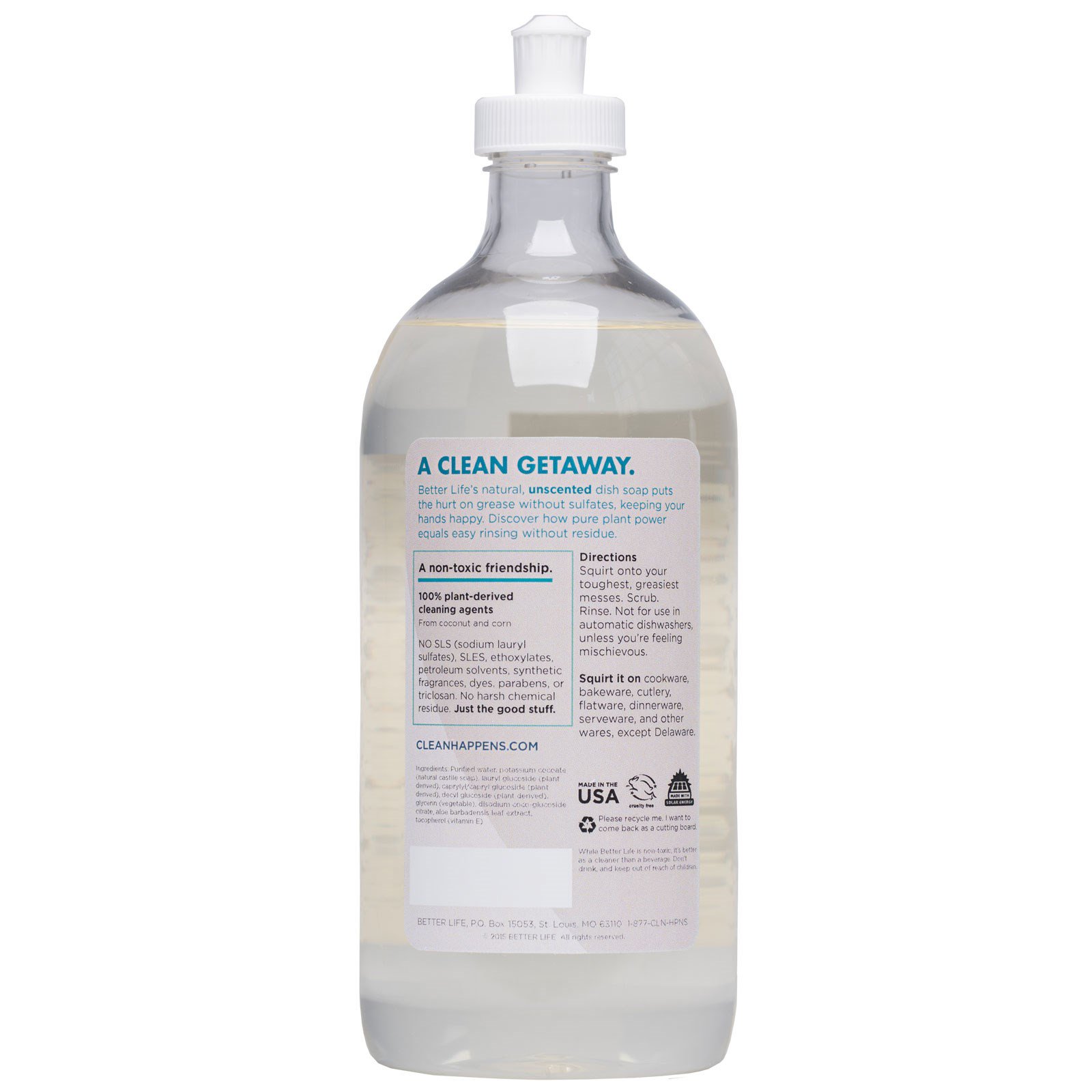 Better Life, Detergente, Sem Aroma, 651 ml (22 fl oz) - Imagem 2