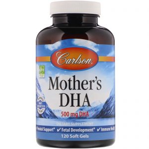 Carlson Labs, DHA Materno, 500 mg, 120 Cápsulas Gelatinosas