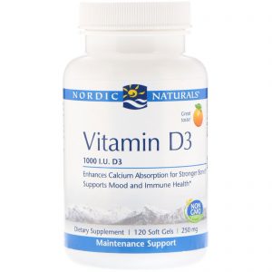 Nordic Naturals, Vitamin D3, Orange, 1,000 IU, 120 Soft Gels