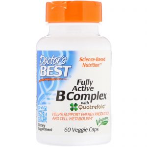 Doctor's Best, Complexo B Totalmente Ativo com Quatrefolic, 60 Cápsulas Vegetais