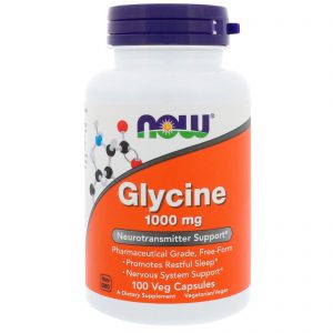 Now Foods, Glicina, 1.000 mg, 100 Cápsulas Vegetais