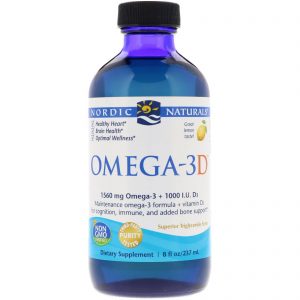 Nordic Naturals, Ômega 3D, Limão, 237 ml