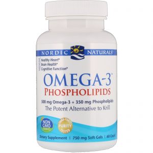 Nordic Naturals, Fosfolipídios de Ômega-3, 750 mg, 60 Cápsulas Softgel