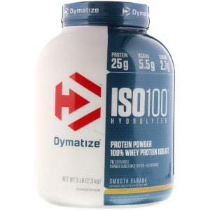 Dymatize Nutrition, ISO 100 Hidrolisado, 100% Whey Protein Isolado, Vitamina de Banana, 5 lbs (2,27 kg)