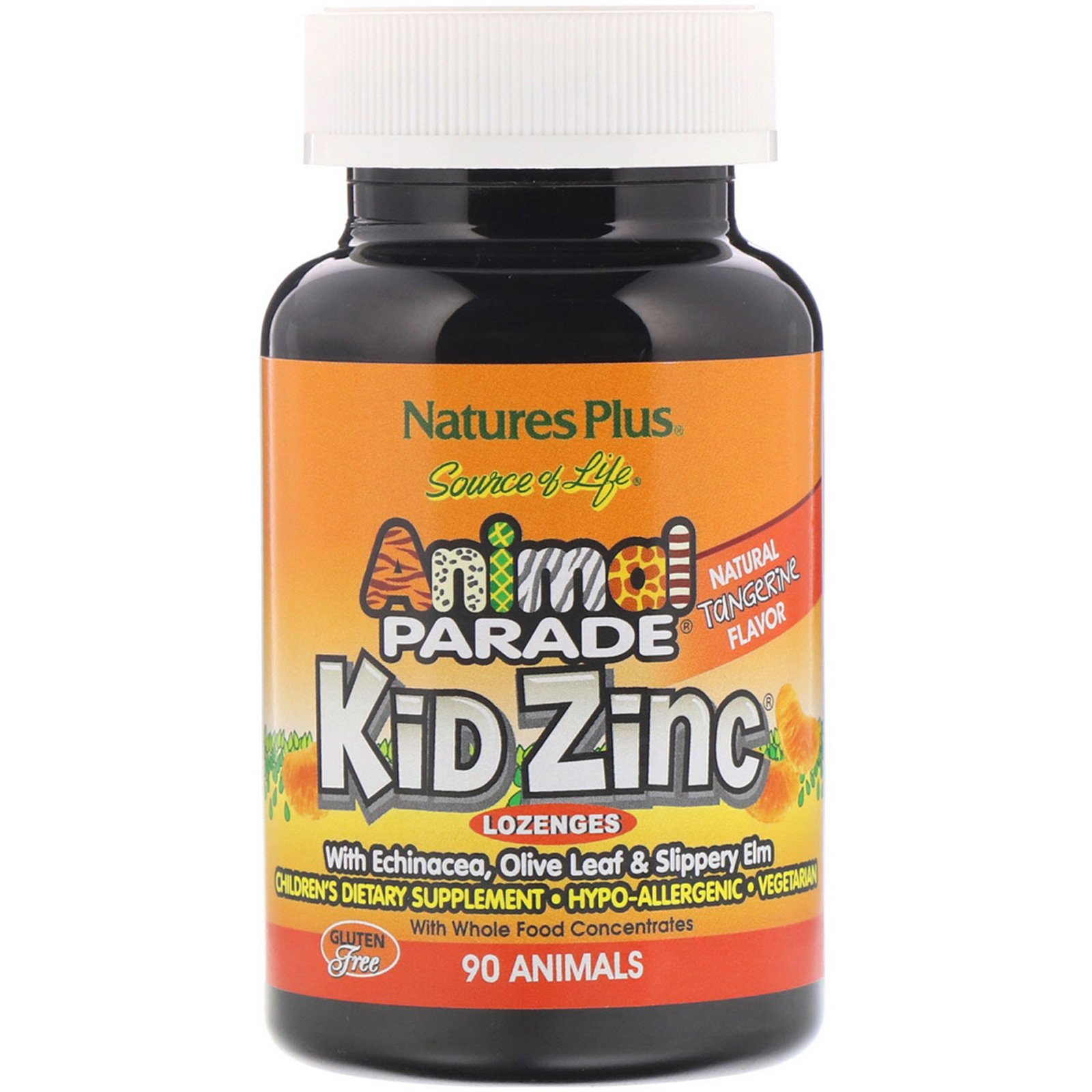 Nature's Plus, Source of Life, Animal Parade, Pastilhas de Zinco para Crianças, Sabor Natural de Tangerina, 90 Pastilhas em Forma de Animal - Imagem 3