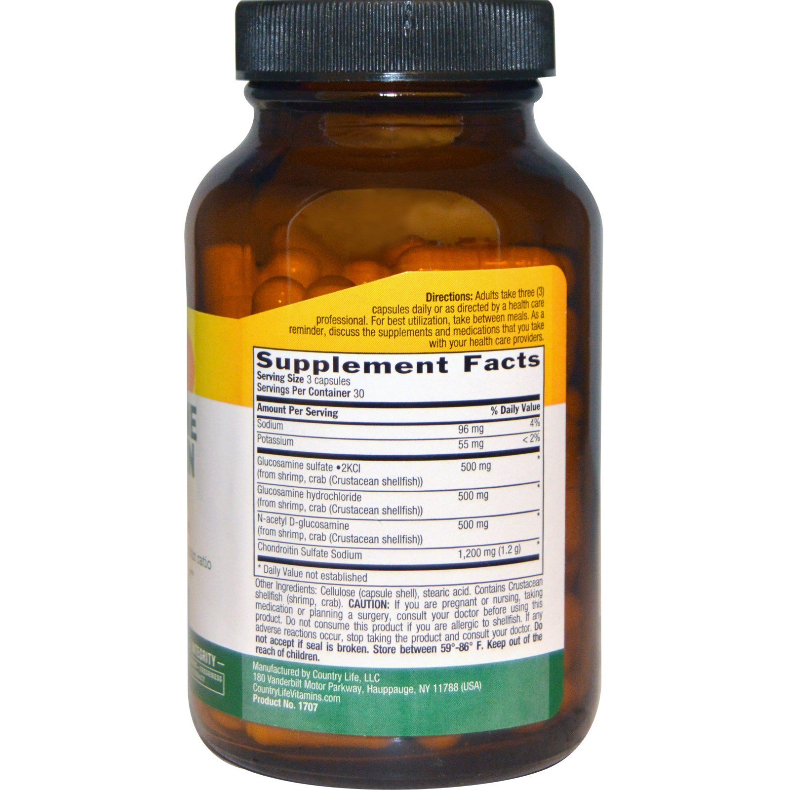Country Life, Fórmula Glucosamina e Condroitina, 90 cápsulas - Imagem 2