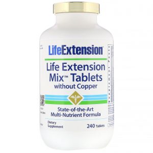 Life Extension, Misture os Comprimidos sem Cobre, 240 Comprimidos