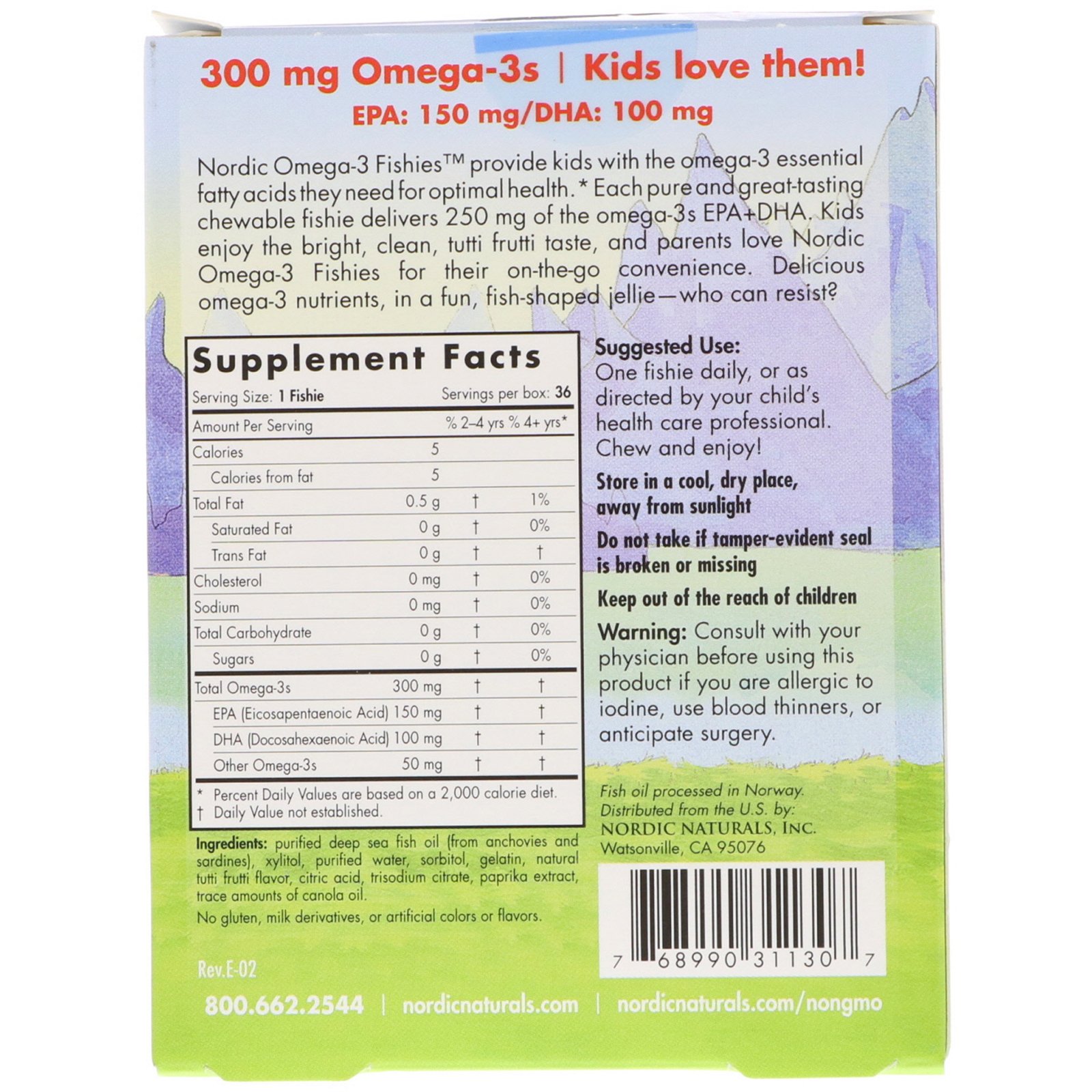 Nordic Naturals, Nordic Omega-3 Fishies, Sabor de Tutti Frutti Delicioso, Para Idades Acima de 2 Anos, 300 mg, 36 Peixes - Imagem 2