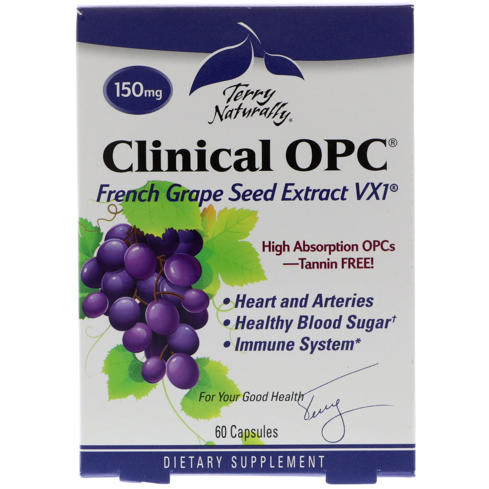EuroPharma, Terry Naturally, OPC Clínico, 150 mg, 60 Cápsulas