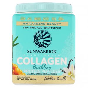 Sunwarrior, Peptídeos de Proteína para Desenvolvimento de Colágeno, Baunilha Taitiana, 17,6 oz (500 g)