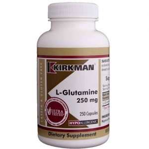 Kirkman Labs, L-Glutamina 250 Mg, Hipoalergênico - 250 Cápsulas Vegetarianas