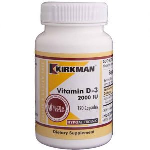 Kirkman Labs, Vitamina D-3 2,000 IU - 120 Cápsulas Vegetarianas