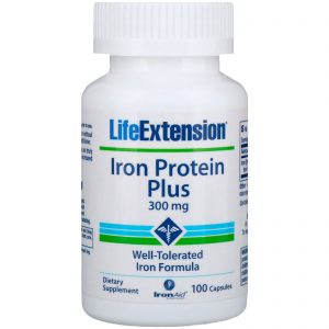 Life Extension, Proteína de Ferro Plus, 300 mg, 100 Cápsulas
