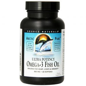 Source Naturals, Ômega-3 Óleo de Peixe ArcticPure Ultra Potente 850 mg - 60 Cápsulas em Gel