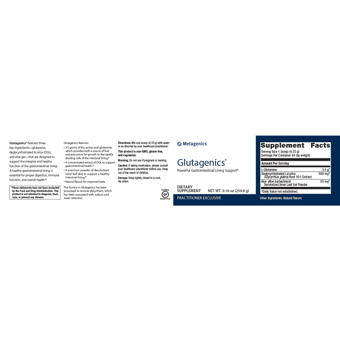 Metagenics Glutagenics - 9.27 oz - 259,8g - Imagem 3
