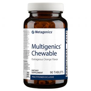 Metagenics, Multivitamínico Multigenics, Sabor Laranja - 90 Tabletes Mastigáveis